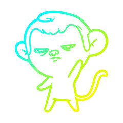 cold gradient line drawing cartoon monkey