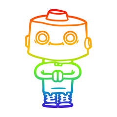 rainbow gradient line drawing cartoon robot