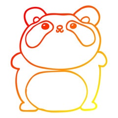 warm gradient line drawing cartoon panda