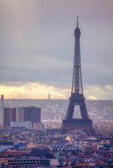 Fototapeta na wymiar view of Tour Eiffel and Paris panorama 