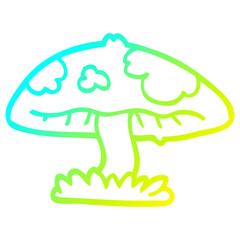 cold gradient line drawing cartoon mushroom