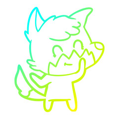 cold gradient line drawing cartoon friendly fox