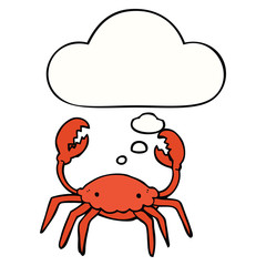 cartoon crab and thought bubble