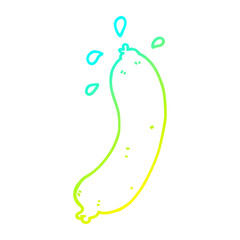 cold gradient line drawing cartoon sausage