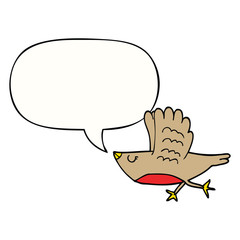 cartoon bird and speech bubble
