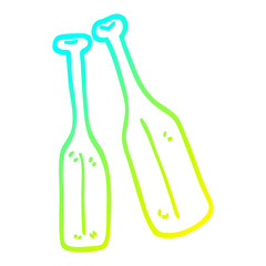 cold gradient line drawing cartoon pair of paddles
