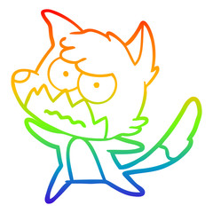 rainbow gradient line drawing cartoon annoyed fox