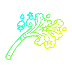 cold gradient line drawing cartoon magicians wand