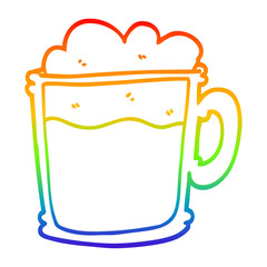 rainbow gradient line drawing cartoon foamy latte