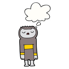 cartoon robot and thought bubble