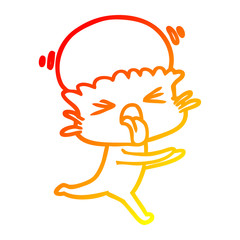 warm gradient line drawing weird cartoon alien