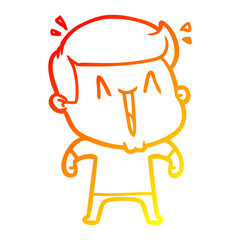 warm gradient line drawing cartoon excited man