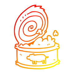 warm gradient line drawing cartoon canned food
