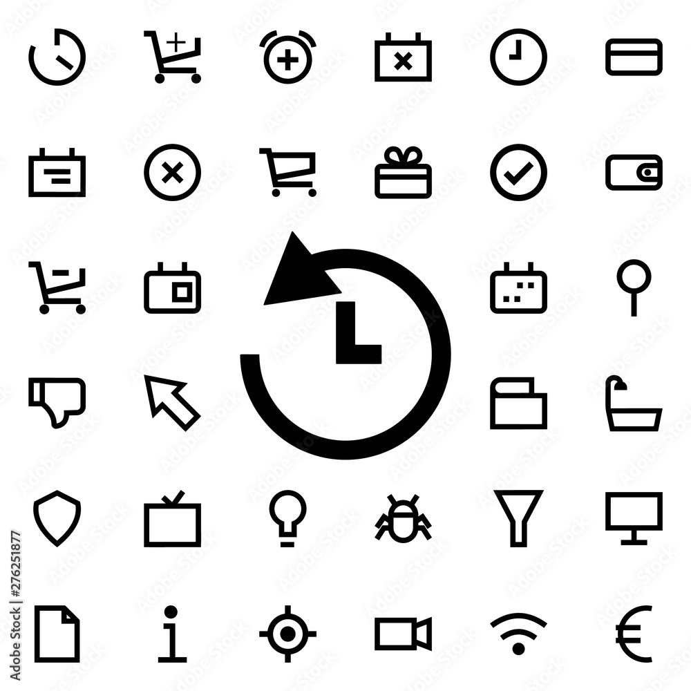 Poster clock history icon. universal set of web for website design and development, app development