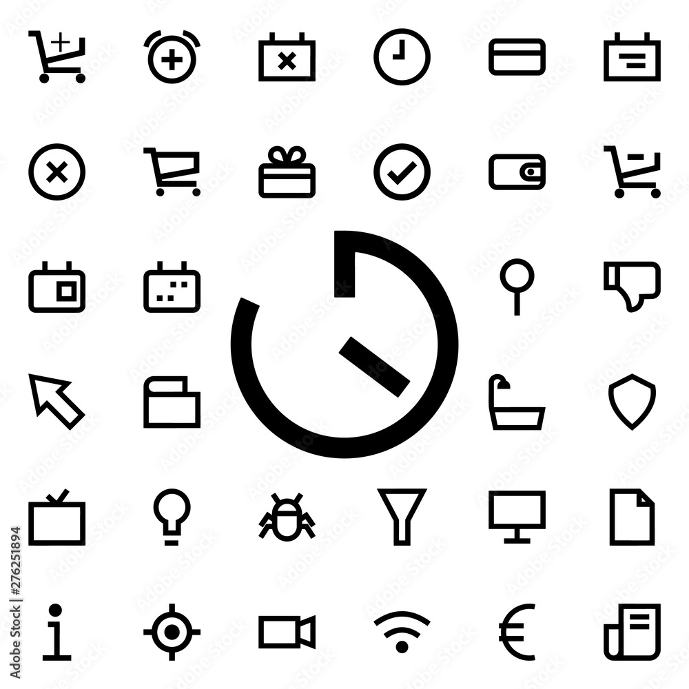 Poster timer clock icon. universal set of web for website design and development, app development