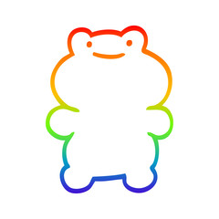 rainbow gradient line drawing funny cartoon frog