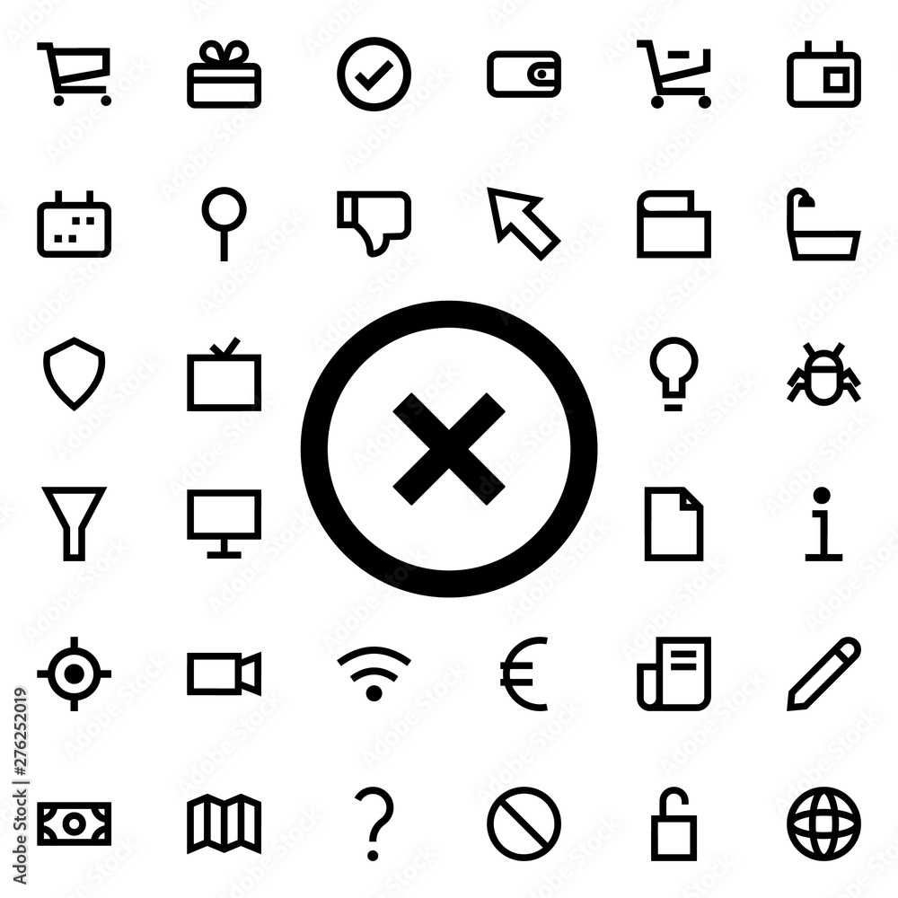 Poster delete alarm icon. universal set of web for website design and development, app development