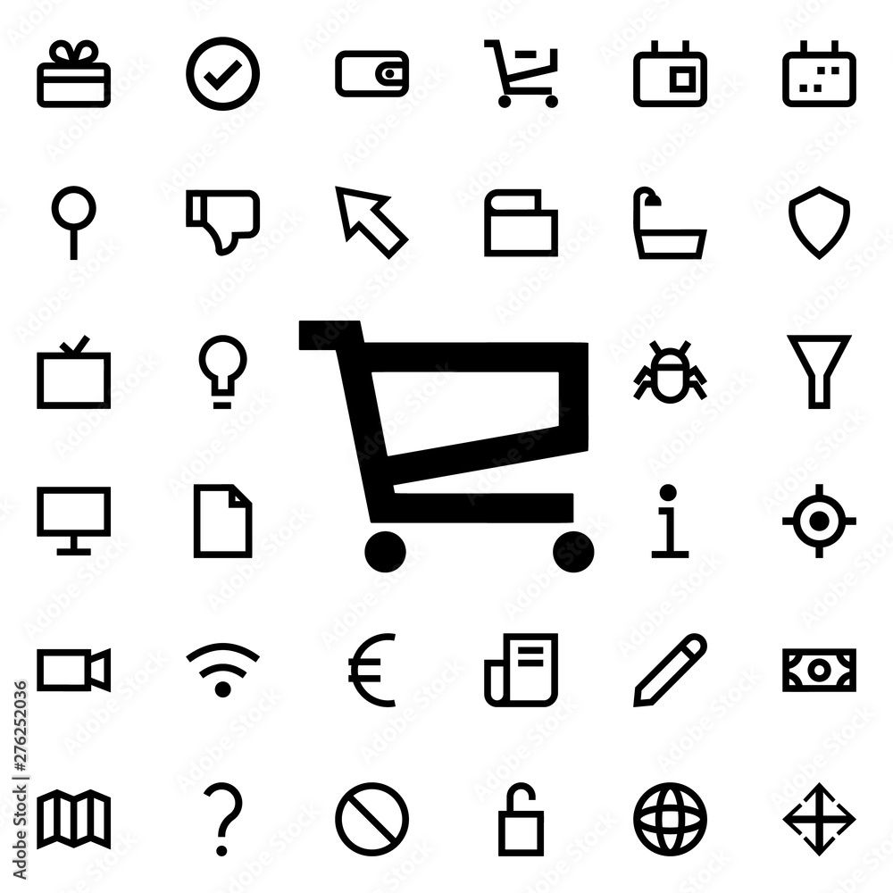 Poster grocery shopping icon. universal set of web for website design and development, app development