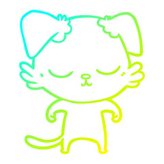 Obraz premium cold gradient line drawing cute cartoon dog