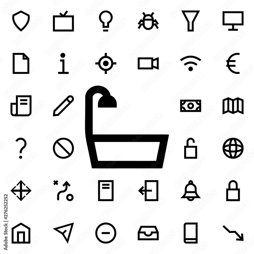 Poster shower icon. universal set of web for website design and development, app development