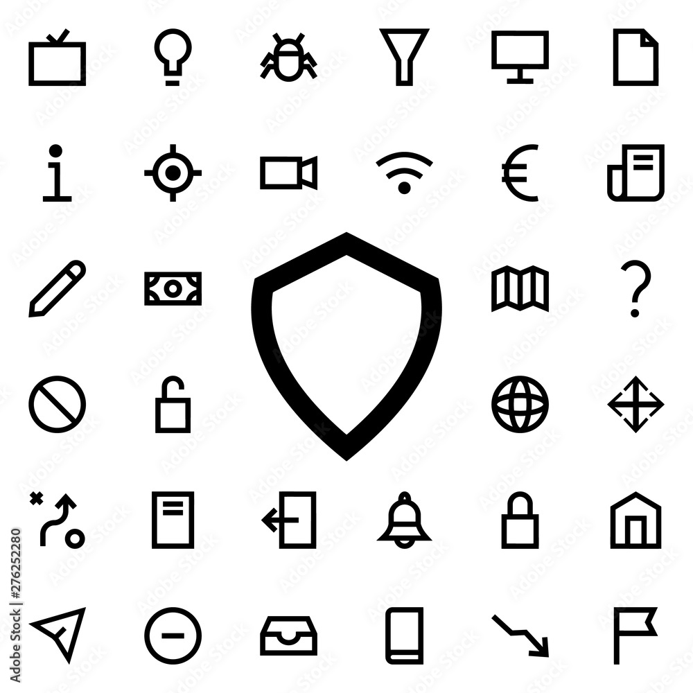 Aufkleber shield icon. universal set of web for website design and development, app development