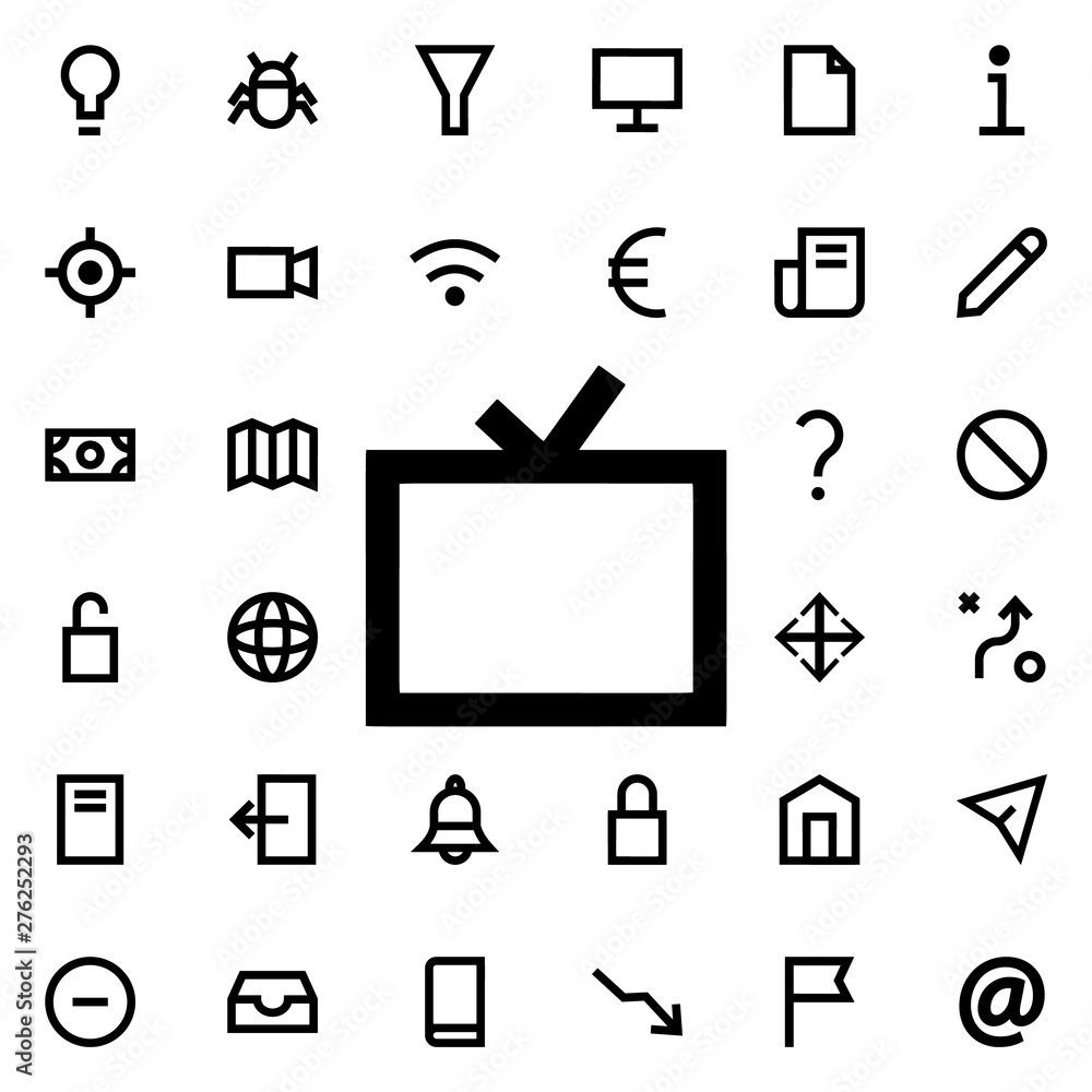 Aufkleber tv icon. universal set of web for website design and development, app development
