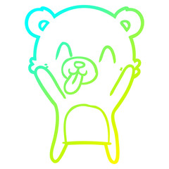 cold gradient line drawing rude cartoon bear