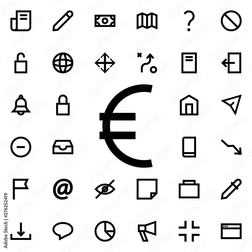 Poster euro sign icon. universal set of web for website design and development, app development