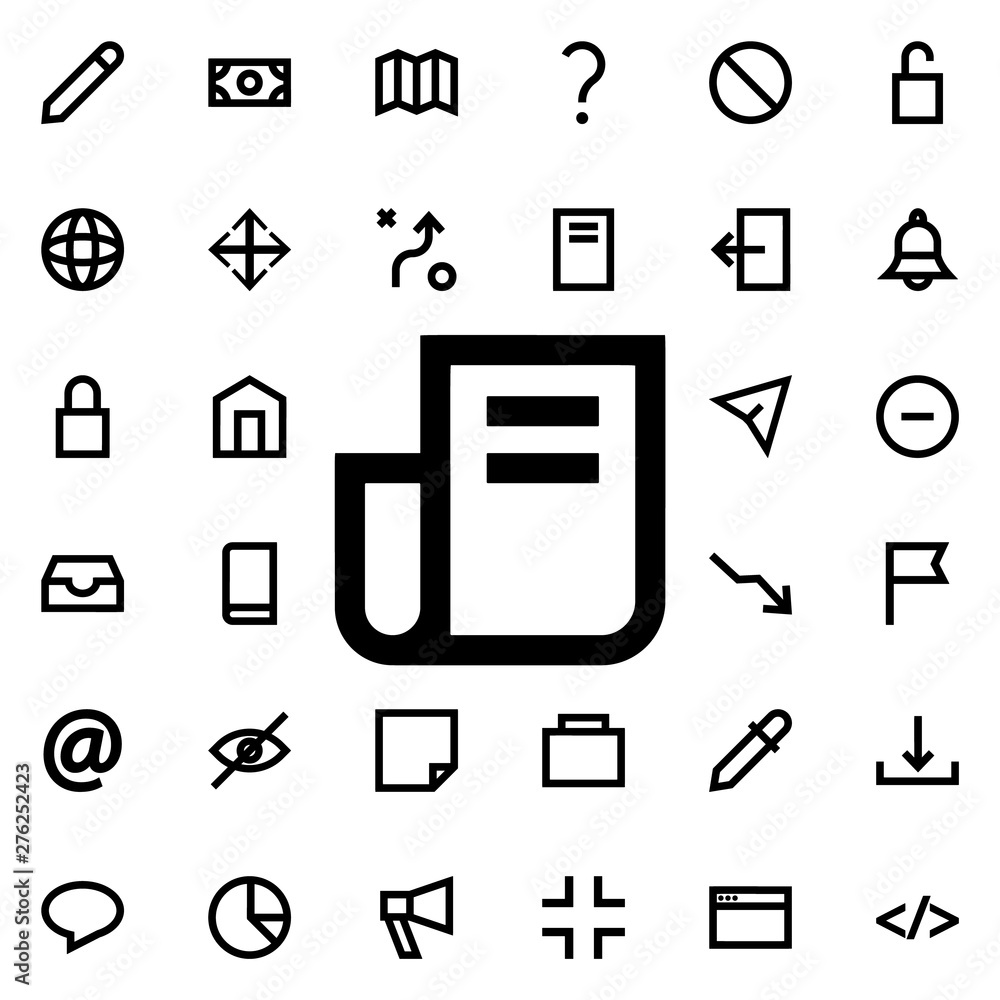 Poster newspaper icon. universal set of web for website design and development, app development