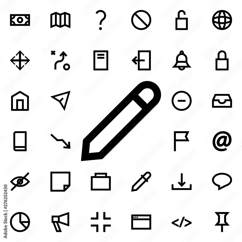 Poster a pen icon. universal set of web for website design and development, app development