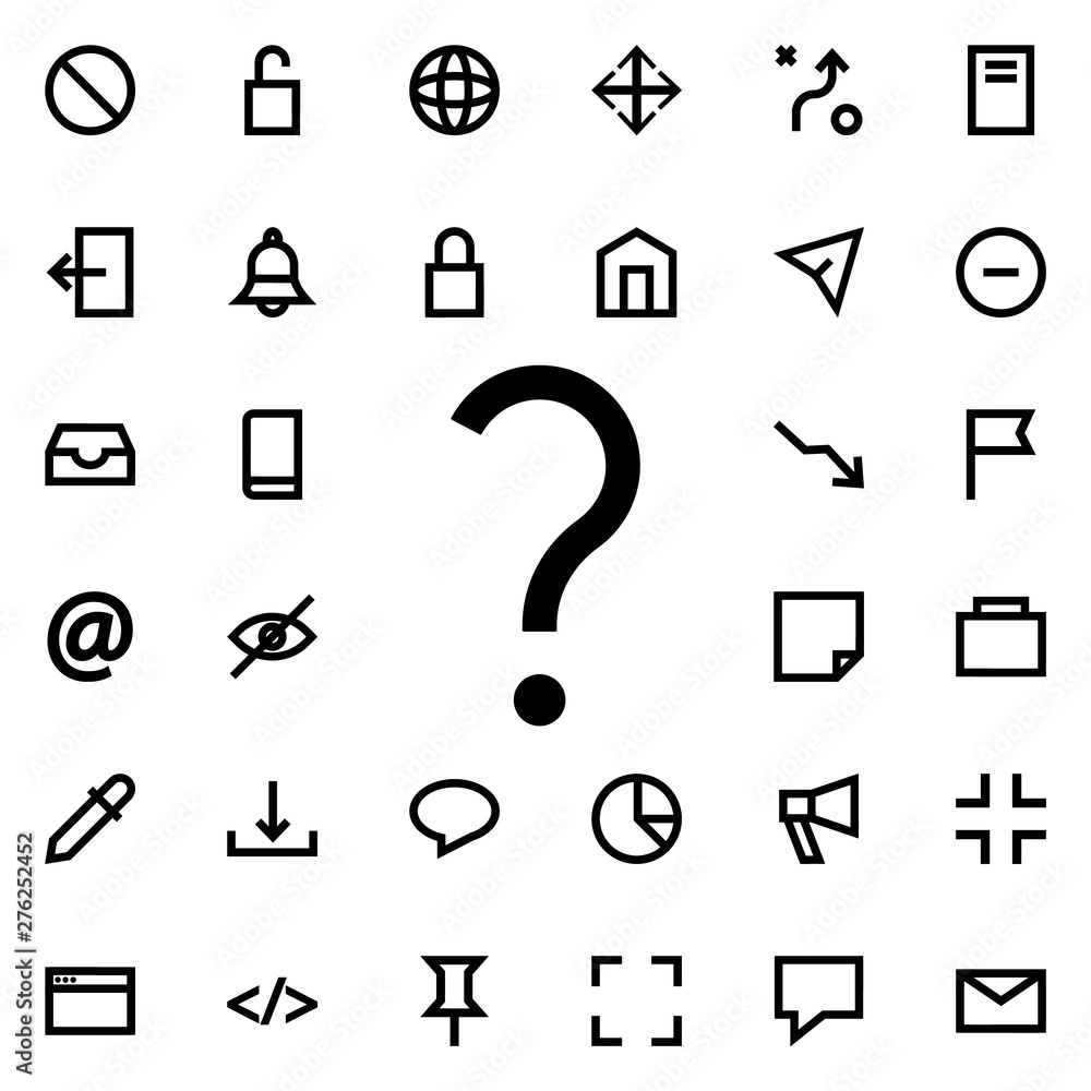 Poster question mark icon. universal set of web for website design and development, app development