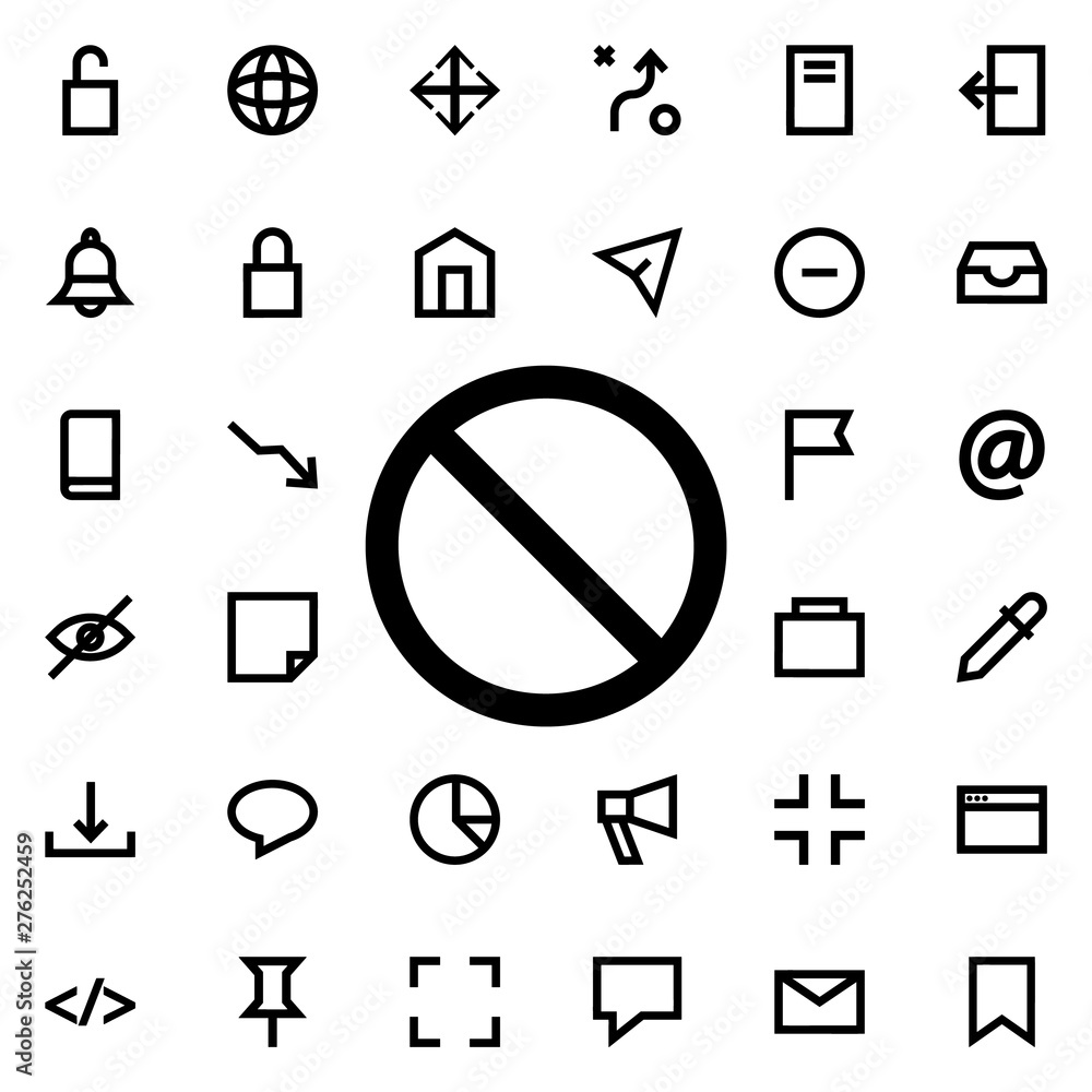 Poster ban icon. universal set of web for website design and development, app development