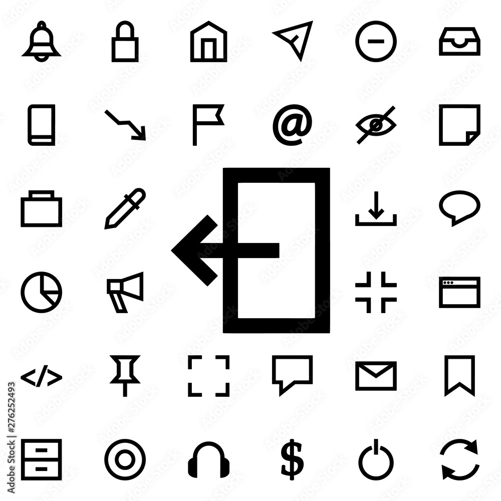 Poster exit icon. universal set of web for website design and development, app development