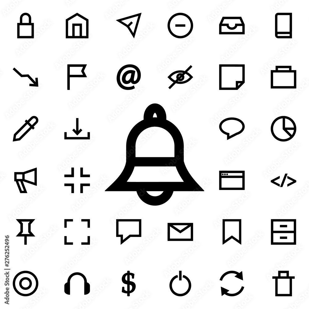 Poster bell icon. universal set of web for website design and development, app development
