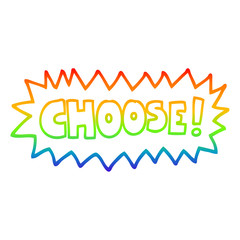 rainbow gradient line drawing cartoon choose symbol