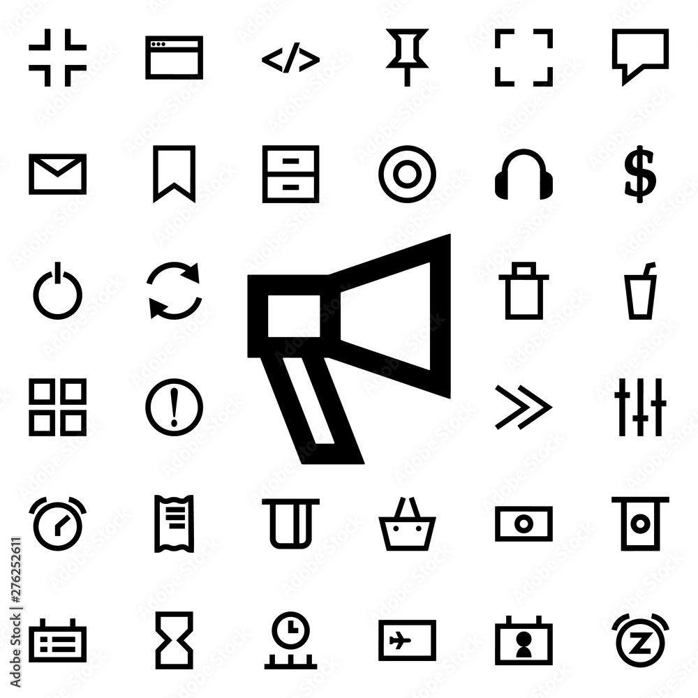 Poster megaphone icon. universal set of web for website design and development, app development