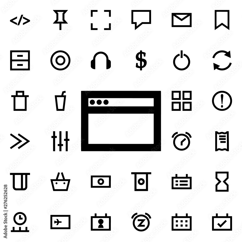 Poster browser icon. universal set of web for website design and development, app development