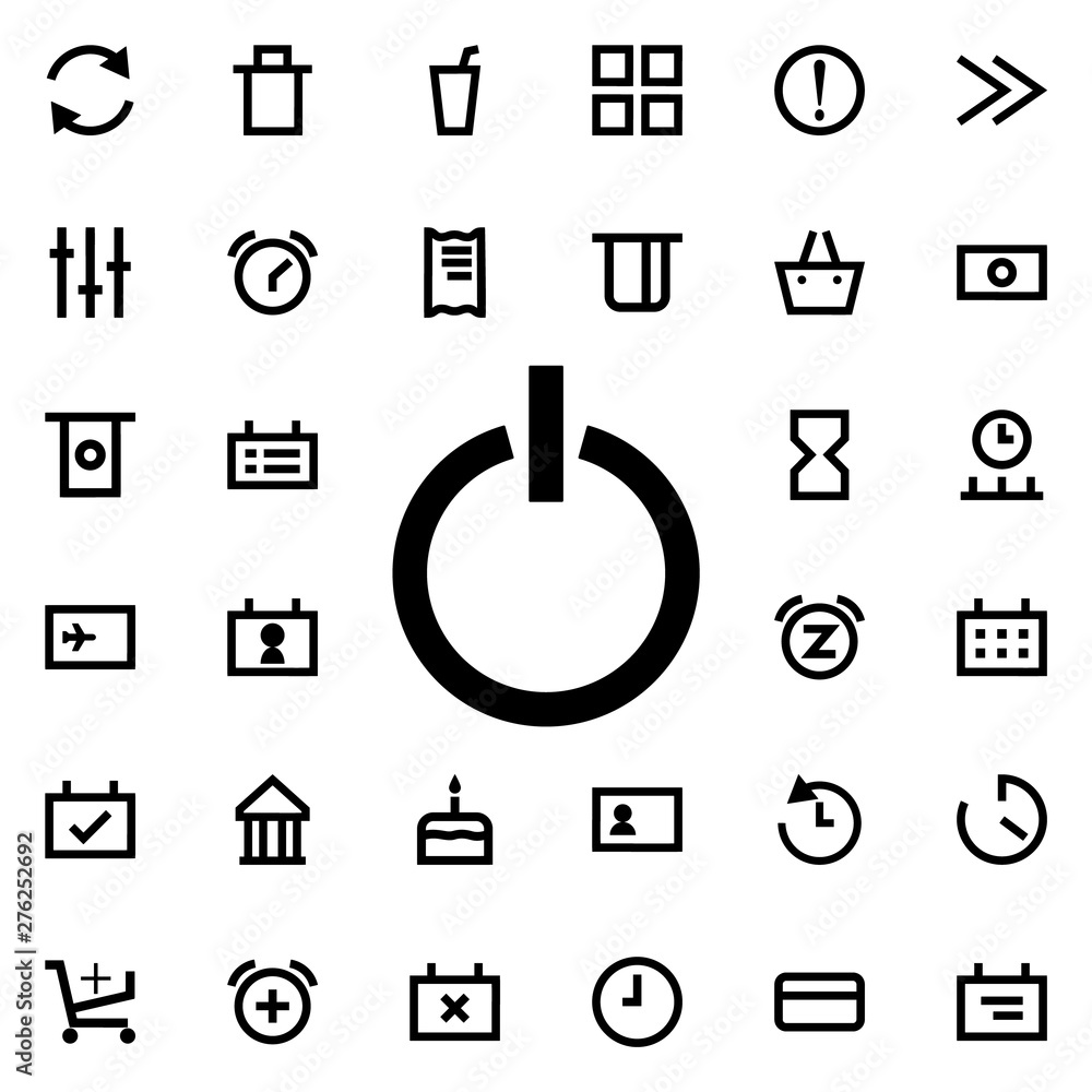 Poster shutdown icon. universal set of web for website design and development, app development
