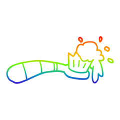 rainbow gradient line drawing cartoon toothbrush