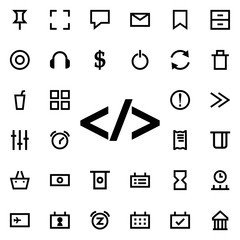 webcode character icon. Universal set of web for website design and development, app development