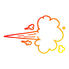 warm gradient line drawing cartoon gust of air