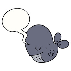 cartoon whale and speech bubble