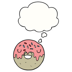 cartoon donut and thought bubble