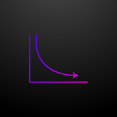 Lowering arrow chart line nolan icon. Elements of chart and diagram set. Simple icon for websites, web design, mobile app, info graphics