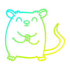 cold gradient line drawing cartoon mouse