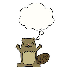 cartoon beaver and thought bubble