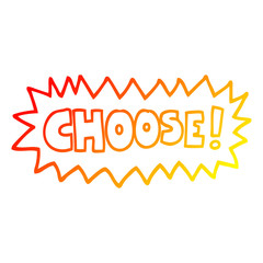 warm gradient line drawing cartoon choose symbol