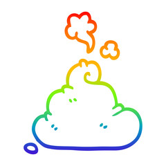 rainbow gradient line drawing cartoon poop