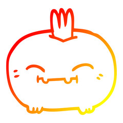 warm gradient line drawing cartoon happy root vegetable