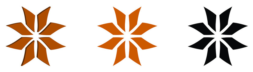 Abstract stylized maltese cross in different color.